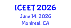 International Conference on Civil, Environmental Engineering and Technology (ICEET) June 14, 2026 - Montreal, Canada