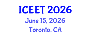 International Conference on Civil, Environmental Engineering and Technology (ICEET) June 15, 2026 - Toronto, Canada