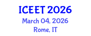 International Conference on Civil, Environmental Engineering and Technology (ICEET) March 04, 2026 - Rome, Italy