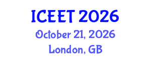 International Conference on Civil, Environmental Engineering and Technology (ICEET) October 21, 2026 - London, United Kingdom