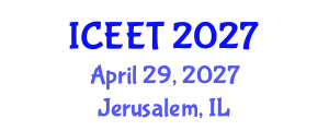 International Conference on Civil, Environmental Engineering and Technology (ICEET) April 29, 2027 - Jerusalem, Israel International Conference on Civil, Environmental Engineering and Technology (ICEET) April 29, 2027 - Jerusalem, Israel