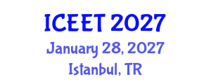 International Conference on Civil, Environmental Engineering and Technology (ICEET) January 28, 2027 - Istanbul, Turkey International Conference on Civil, Environmental Engineering and Technology (ICEET) January 28, 2027 - Istanbul, Turkey