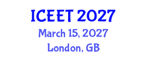 International Conference on Civil, Environmental Engineering and Technology (ICEET) March 15, 2027 - London, United Kingdom