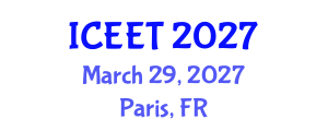 International Conference on Civil, Environmental Engineering and Technology (ICEET) March 29, 2027 - Paris, France