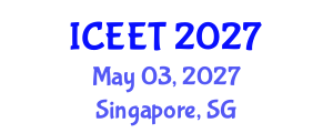 International Conference on Civil, Environmental Engineering and Technology (ICEET) May 03, 2027 - Singapore, Singapore International Conference on Civil, Environmental Engineering and Technology (ICEET) May 03, 2027 - Singapore, Singapore