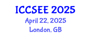 International Conference on Civil, Structural and Earthquake Engineering (ICCSEE) April 22, 2025 - London, United Kingdom