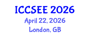 International Conference on Civil, Structural and Earthquake Engineering (ICCSEE) April 22, 2026 - London, United Kingdom