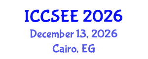 International Conference on Civil, Structural and Earthquake Engineering (ICCSEE) December 13, 2026 - Cairo, Egypt International Conference on Civil, Structural and Earthquake Engineering (ICCSEE) December 13, 2026 - Cairo, Egypt
