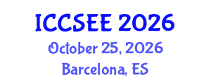 International Conference on Civil, Structural and Earthquake Engineering (ICCSEE) October 25, 2026 - Barcelona, Spain