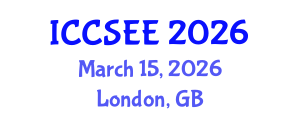 International Conference on Civil, Structural and Environmental Engineering (ICCSEE) March 15, 2026 - London, United Kingdom