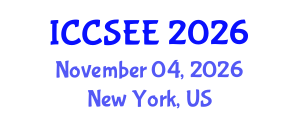 International Conference on Civil, Structural and Environmental Engineering (ICCSEE) November 04, 2026 - New York, United States International Conference on Civil, Structural and Environmental Engineering (ICCSEE) November 04, 2026 - New York, United States