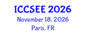 International Conference on Civil, Structural and Environmental Engineering (ICCSEE) November 18, 2026 - Paris, France