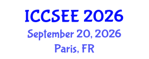 International Conference on Civil, Structural and Environmental Engineering (ICCSEE) September 20, 2026 - Paris, France