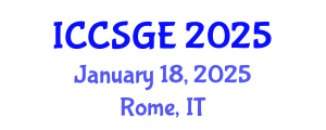 International Conference on Civil, Structural and Geoenvironmental Engineering (ICCSGE) January 18, 2025 - Rome, Italy