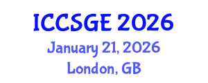 International Conference on Civil, Structural and Geoenvironmental Engineering (ICCSGE) January 21, 2026 - London, United Kingdom