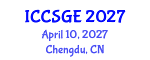 International Conference on Civil, Structural and Geoenvironmental Engineering (ICCSGE) April 10, 2027 - Chengdu, China International Conference on Civil, Structural and Geoenvironmental Engineering (ICCSGE) April 10, 2027 - Chengdu, China