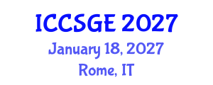 International Conference on Civil, Structural and Geoenvironmental Engineering (ICCSGE) January 18, 2027 - Rome, Italy International Conference on Civil, Structural and Geoenvironmental Engineering (ICCSGE) January 18, 2027 - Rome, Italy