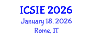 International Conference on Civil, Structural and Infrastructure Engineering (ICSIE) January 18, 2026 - Rome, Italy