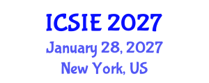 International Conference on Civil, Structural and Infrastructure Engineering (ICSIE) January 28, 2027 - New York, United States International Conference on Civil, Structural and Infrastructure Engineering (ICSIE) January 28, 2027 - New York, United States