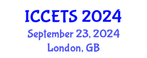 International Conference on Clean Energy Technologies and Systems (ICCETS) September 23, 2024 - London, United Kingdom