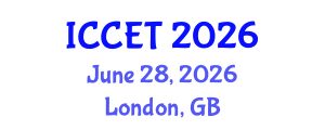 International Conference on Clean Energy Technologies (ICCET) June 28, 2026 - London, United Kingdom