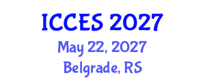 International Conference on Climate and Environmental Sciences (ICCES) May 22, 2027 - Belgrade, Serbia International Conference on Climate and Environmental Sciences (ICCES) May 22, 2027 - Belgrade, Serbia