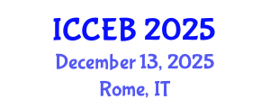 International Conference on Climate, Environment and Biosciences (ICCEB) December 13, 2025 - Rome, Italy