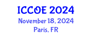 International Conference on Coastal and Ocean Engineering (ICCOE) November 18, 2024 - Paris, France