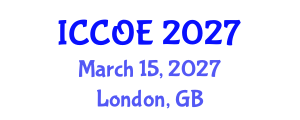 International Conference on Coastal and Ocean Engineering (ICCOE) March 15, 2027 - London, United Kingdom International Conference on Coastal and Ocean Engineering (ICCOE) March 15, 2027 - London, United Kingdom