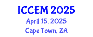 International Conference on Coastal Engineering and Modelling (ICCEM) April 15, 2025 - Cape Town, South Africa