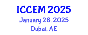 International Conference on Coastal Engineering and Modelling (ICCEM) January 28, 2025 - Dubai, United Arab Emirates