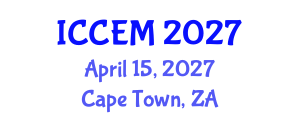 International Conference on Coastal Engineering and Modelling (ICCEM) April 15, 2027 - Cape Town, South Africa International Conference on Coastal Engineering and Modelling (ICCEM) April 15, 2027 - Cape Town, South Africa