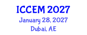 International Conference on Coastal Engineering and Modelling (ICCEM) January 28, 2027 - Dubai, United Arab Emirates International Conference on Coastal Engineering and Modelling (ICCEM) January 28, 2027 - Dubai, United Arab Emirates