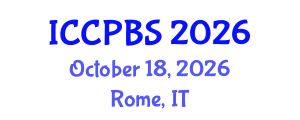 International Conference on Cognitive, Psychological and Behavioral Sciences (ICCPBS) October 18, 2026 - Rome, Italy