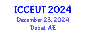 International Conference on Combustion, Energy Utilisation and Thermodynamics (ICCEUT) December 23, 2024 - Dubai, United Arab Emirates