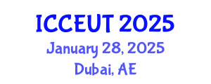 International Conference on Combustion, Energy Utilisation and Thermodynamics (ICCEUT) January 28, 2025 - Dubai, United Arab Emirates