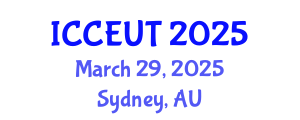 International Conference on Combustion, Energy Utilisation and Thermodynamics (ICCEUT) March 29, 2025 - Sydney, Australia