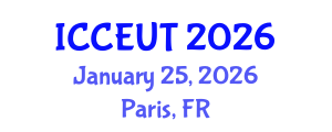 International Conference on Combustion, Energy Utilisation and Thermodynamics (ICCEUT) January 25, 2026 - Paris, France