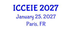 International Conference on Communication and Electronic Information Engineering (ICCEIE) January 25, 2027 - Paris, France International Conference on Communication and Electronic Information Engineering (ICCEIE) January 25, 2027 - Paris, France