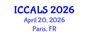 International Conference on Communication and Linguistics Studies (ICCALS) April 20, 2026 - Paris, France International Conference on Communication and Linguistics Studies (ICCALS) April 20, 2026 - Paris, France