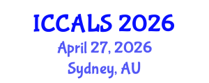 International Conference on Communication and Linguistics Studies (ICCALS) April 27, 2026 - Sydney, Australia International Conference on Communication and Linguistics Studies (ICCALS) April 27, 2026 - Sydney, Australia