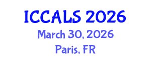 International Conference on Communication and Linguistics Studies (ICCALS) March 30, 2026 - Paris, France International Conference on Communication and Linguistics Studies (ICCALS) March 30, 2026 - Paris, France