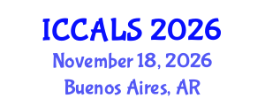 International Conference on Communication and Linguistics Studies (ICCALS) November 18, 2026 - Buenos Aires, Argentina International Conference on Communication and Linguistics Studies (ICCALS) November 18, 2026 - Buenos Aires, Argentina