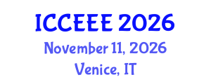 International Conference on Communication, Electrical and Electronics Engineering (ICCEEE) November 11, 2026 - Venice, Italy