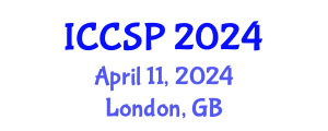 International Conference on Communications and Signal Processing (ICCSP) April 11, 2024 - London, United Kingdom