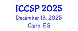 International Conference on Communications and Signal Processing (ICCSP) December 13, 2025 - Cairo, Egypt