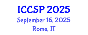 International Conference on Communications and Signal Processing (ICCSP) September 16, 2025 - Rome, Italy