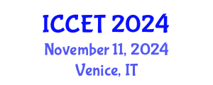International Conference on Communications Engineering and Technology (ICCET) November 11, 2024 - Venice, Italy