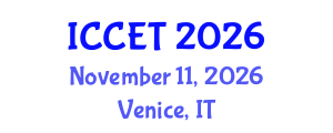 International Conference on Communications Engineering and Technology (ICCET) November 11, 2026 - Venice, Italy