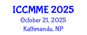 International Conference on Composite Materials and Materials Engineering (ICCMME) October 21, 2025 - Kathmandu, Nepal